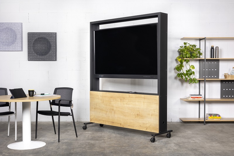 Monitor Standfuss rollbar, schwarz/buche,