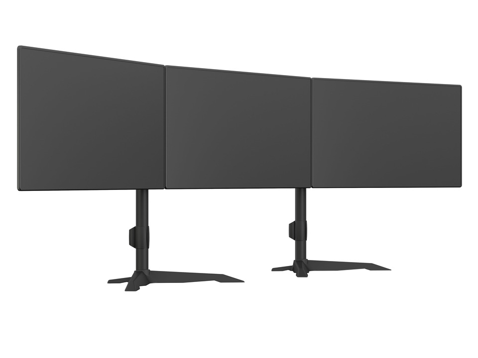 Monitorhalter  3 fach, bis 32", Metall, schwarz Monitorhalter  3 fach, bis 32", Metall, schwarz