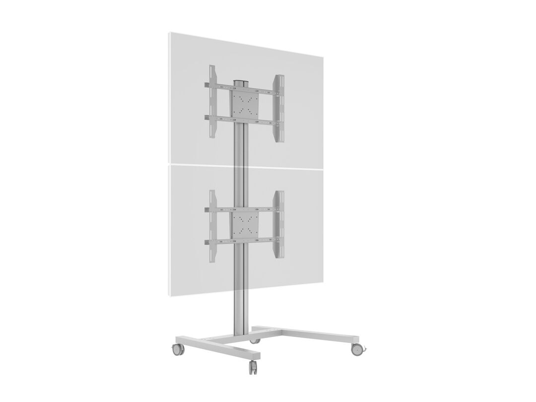 TV Ständer Dual vertikal,  - 55", Metall, silber