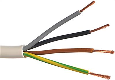 Round-LS-Kabel, weiss, 4x0.75mm2, 100 m