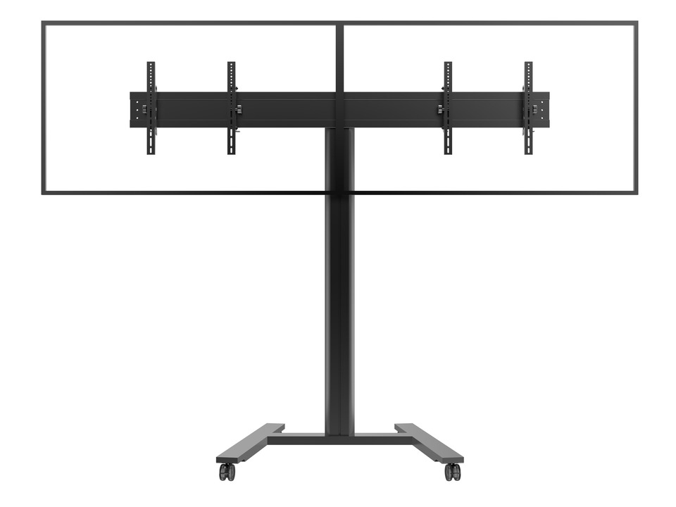 TV Ständer Dual 2x60", Alum., schwarz