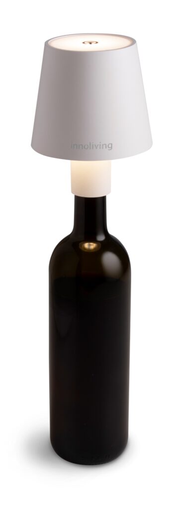 Deko-LED Flaschenlampe, Aluminium, weiss