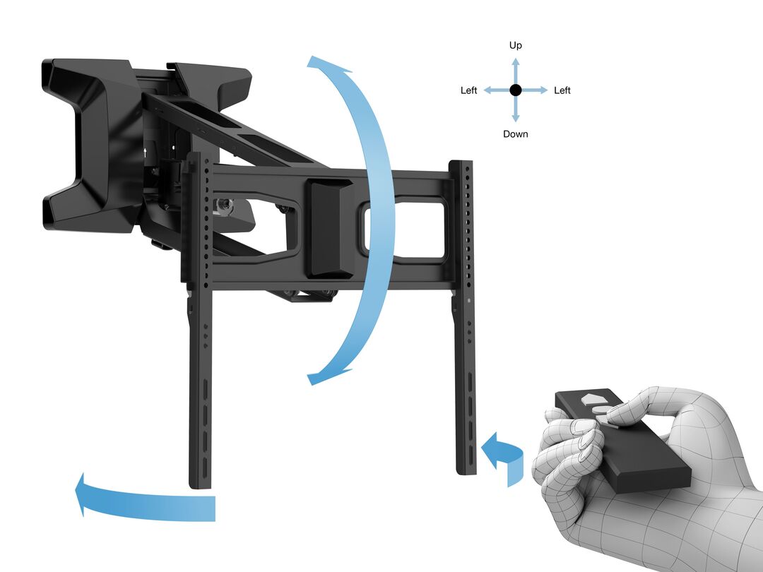 Wandhalter elektr, -70", max 35 kg, schwarz