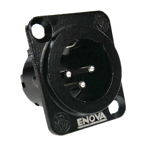 XLR Einbaustecker, Indoor, 3 Polig, schwarz