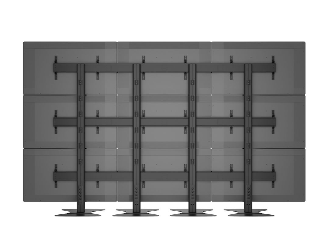 TV Multistandfuss 75", für 9 Monitore, schwarz