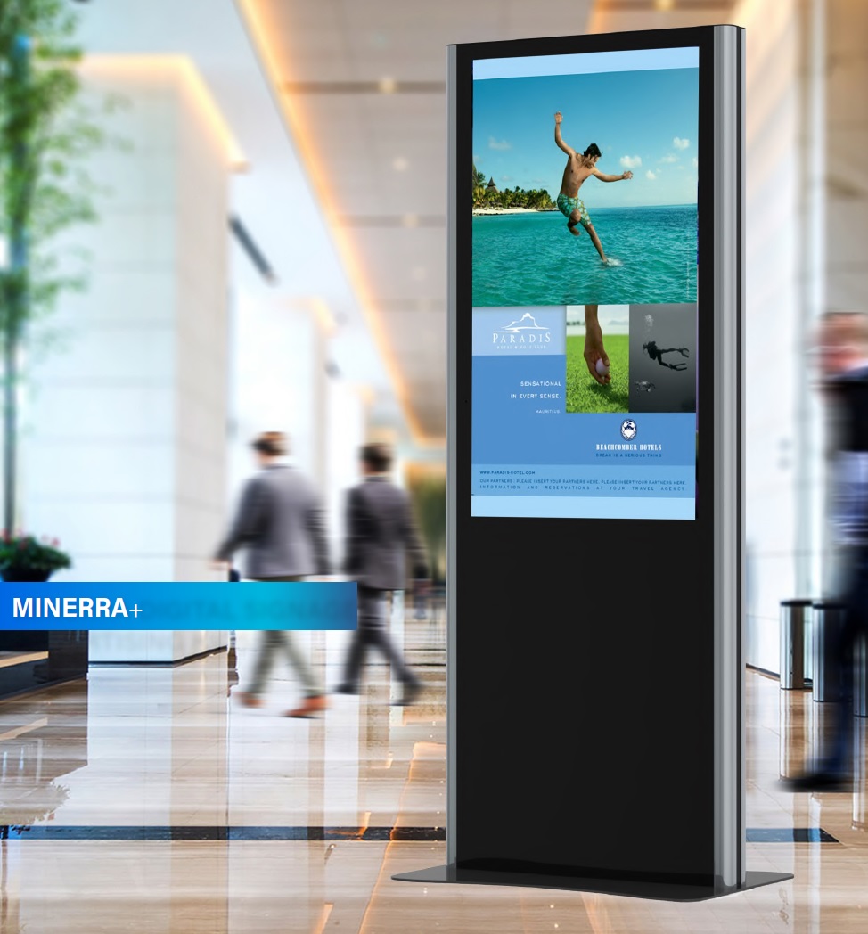 Indoor Monitor Box, Stele Portrait, 43", schwarz