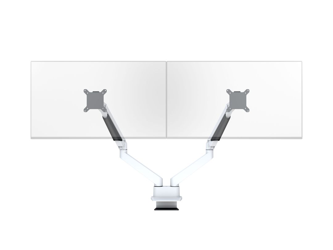Monitorhalter Duo 32", Alum., weiss, rotierbar 90°