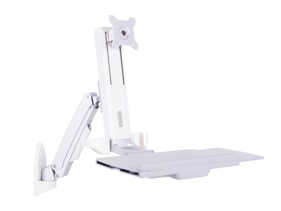 Workstation, 15" - 27", silber/weiss, Tragkraft 8kg