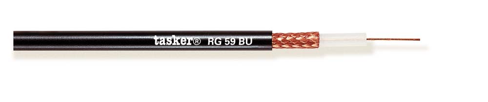 Koaxial Cable, schwarz, 100m, PVC, 1x0.26mm