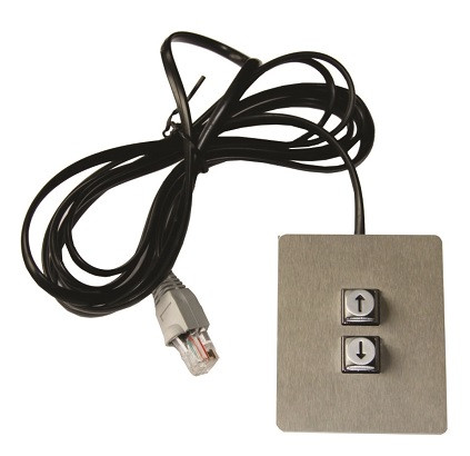 TVLift Externer Schalter auf Inox Platte