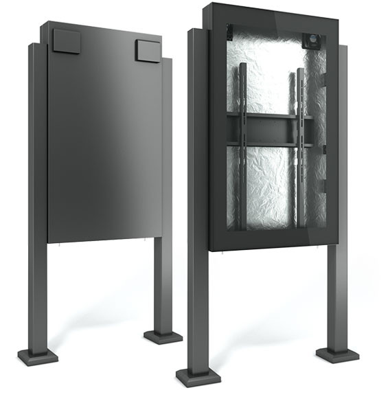 Outdoor Stele Portrait, 49" Bildschirm, schwarz