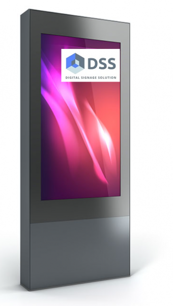Outdoor Stele Portrait, 49" Bildschirm, Aluminium