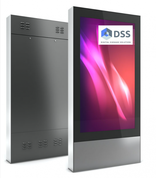 Indoor Stele Portrait,65" Bildschirm,silber/schwarz