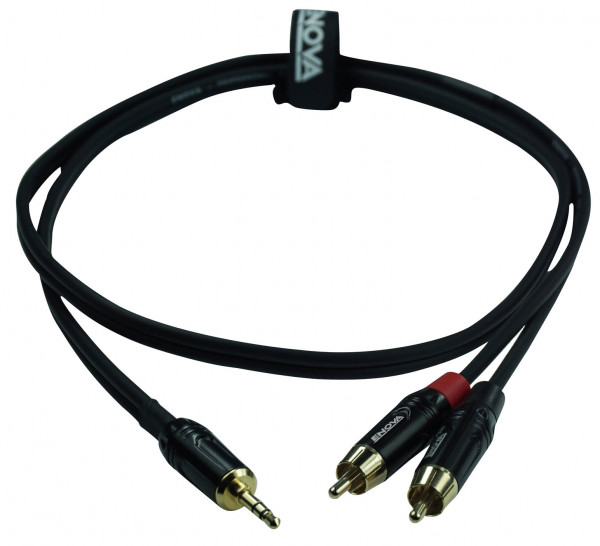 3.5mm Jack/Cinch Kabel RCA, rot/schwarz, 1m,