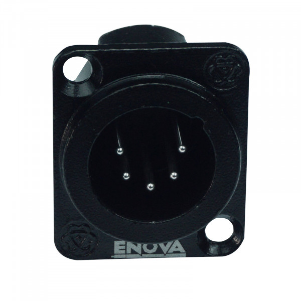 XLR Einbaustecker, Indoor, 5 Polig, schwarz