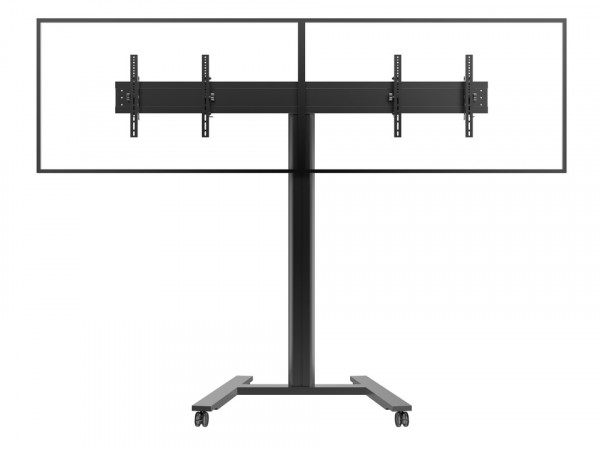 TV Ständer Side by Side 2x60", Alum., schwarz