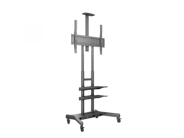 TV Ständer -80", Metall, schwarz, 2 x AV-Tabler