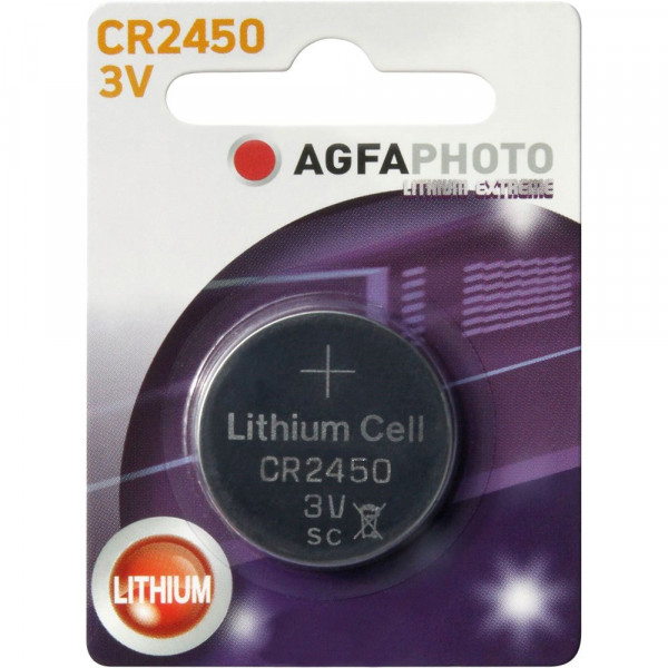 Lithium CR2450 3V,1er-Pack inkl.VEG,VPE 12Stk.