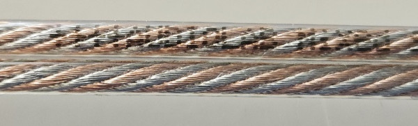 Mixed-Silver-Kabel, transparent, 2x1.5mm2, 100m