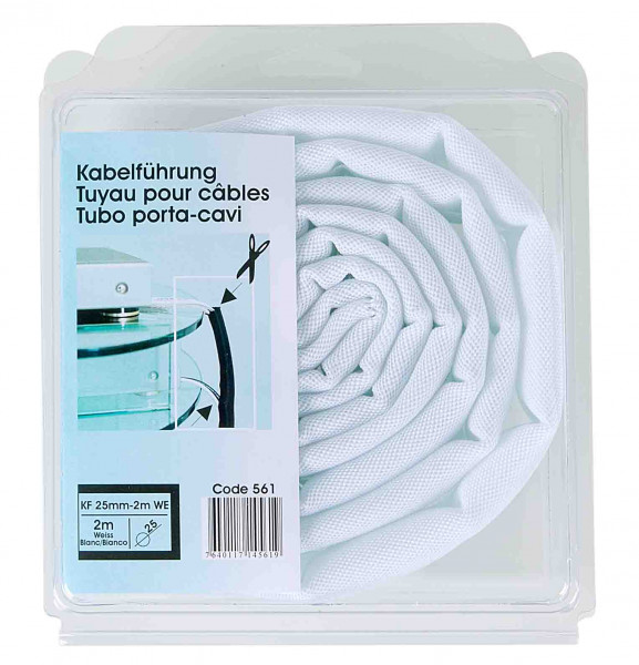 Kabelführung, weiss, in Blisterbox. Polyester