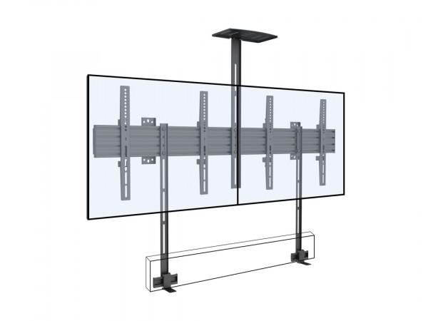 Dual Halterung 2 x 32"-65", schwarz, VESA 100x