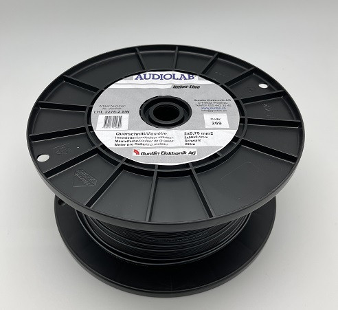 Hiflex-LS-Kabel, schwarz, 2x0.75mm2, 200m