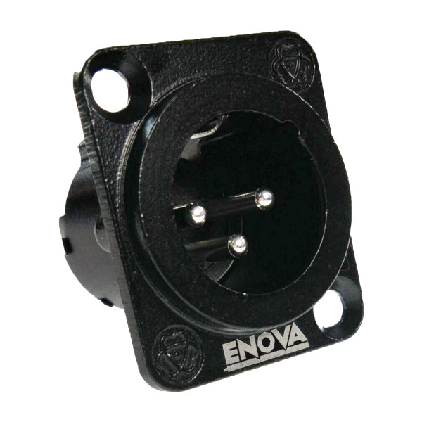 XLR Einbaustecker, Indoor, 3 Polig, schwarz