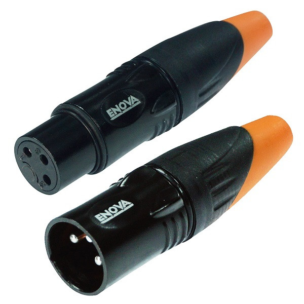 XLR Kabelstecker/Kupplungset, 3 Polig, schwarz