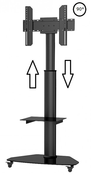 TV-Ständer -70", schwarz, Aluminium/Stahl