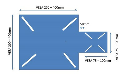 Vesa Adapter Platte, Metall, schwarz, 1 x Vesa