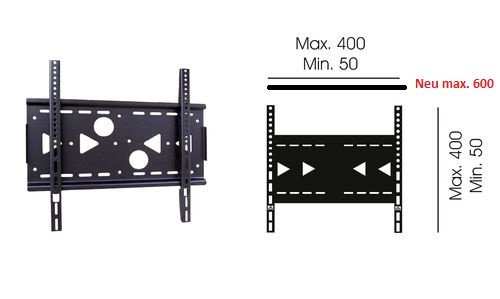 Linea TV-Halter, schwarz, max. 40 kg