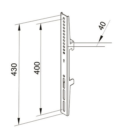 Halter 400mm, zu Pro System Metall, schwarz