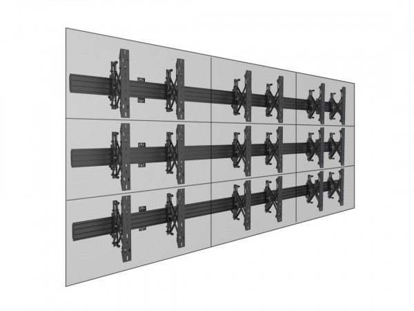 Wandhalter 9x 40"-65", schwarz, max. 9x 30 kg