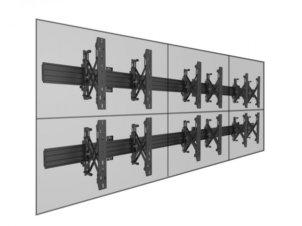 Wandhalter 6 fach, , 40"-65", schwarz, Stahl/Alu