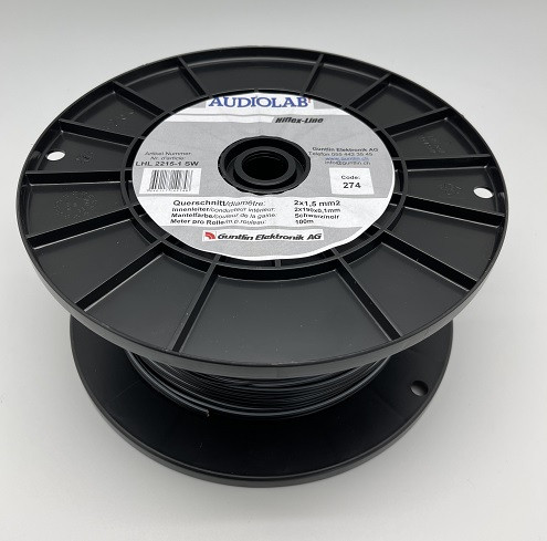 Hiflex-LS-Kabel, schwarz, 2x1.5mm2, 100m
