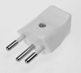 Stecker CH Typ 12 weiss, 10A/250V, mit teiliso-