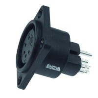 XLR Einbaubuchse, Outdoor, 5 Polig, schwarz