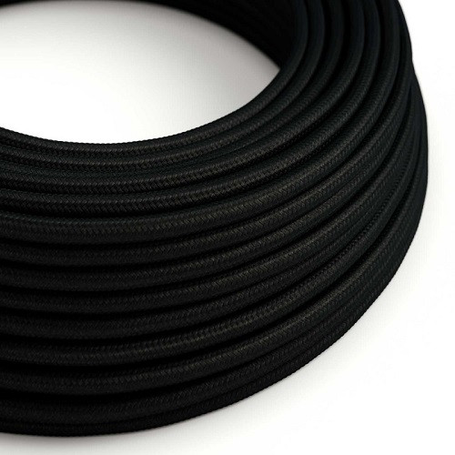 Textil-Netzkabel, schwarz, 2x0,75mm2, 50m